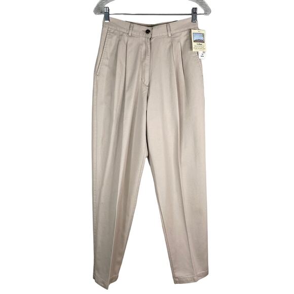 LL Bean Women's Wrinkle-Free Bayside Pants Khaki 4 Regular New - Picture 11 of 12